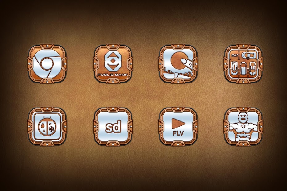 Leather Pouch Theme Icon Pack