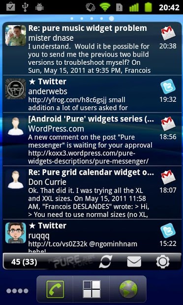 Pure messenger widget