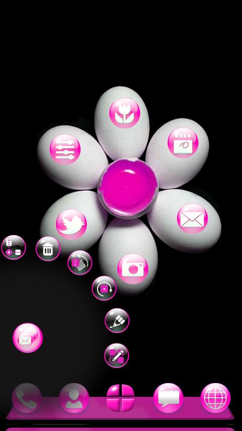 Pink Bubbles Next Launcher 3D