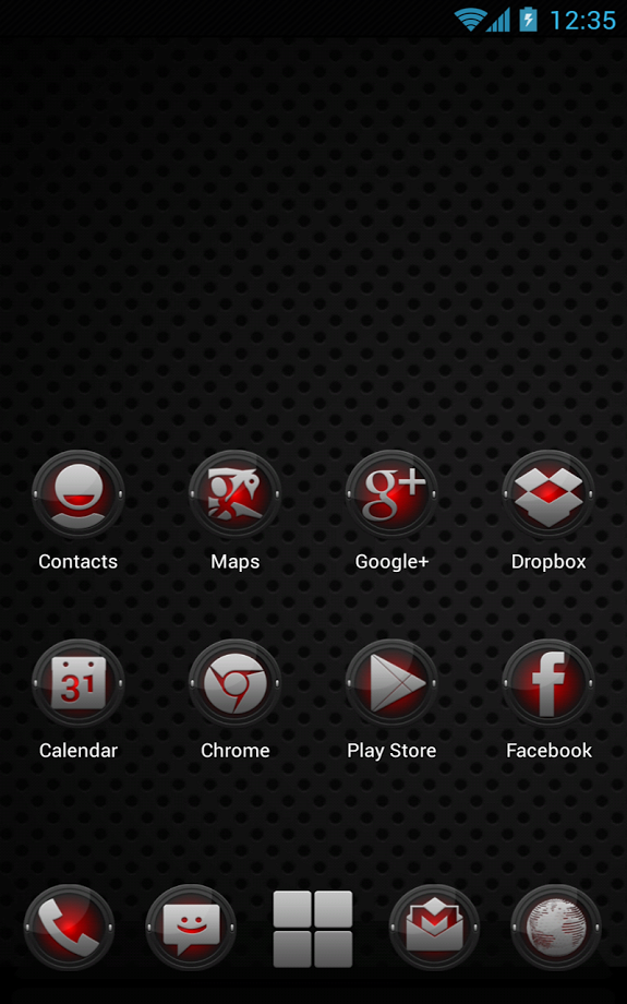 Next Launcher Black Red Theme