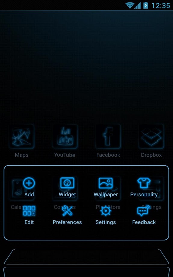 Next Launcher Neon Blue Theme