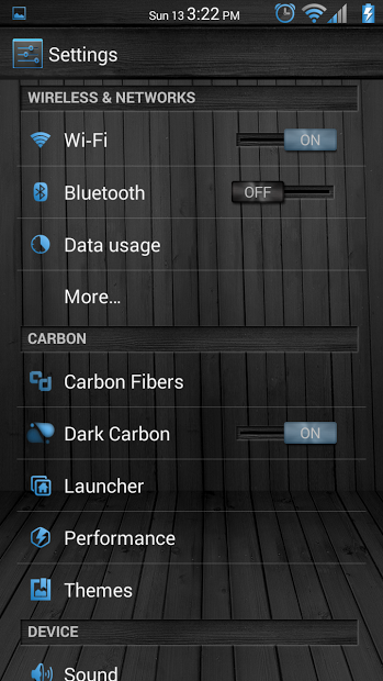 Black Wood Blue CM11 Theme