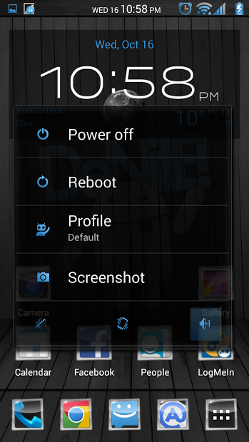 Black Wood Blue CM11 Theme