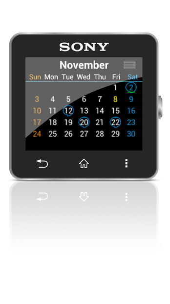Calendar for SmartWatch 2