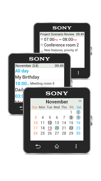 Calendar for SmartWatch 2