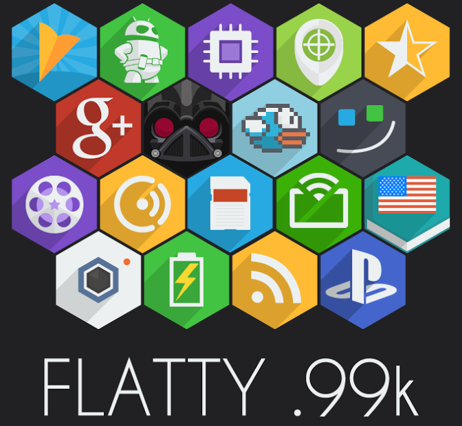 Flatty - A Flat Hex Icon Pack