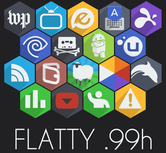 Flatty - A Flat Hex Icon Pack