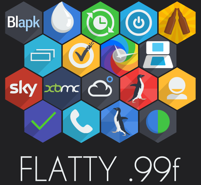 Flatty - A Flat Hex Icon Pack