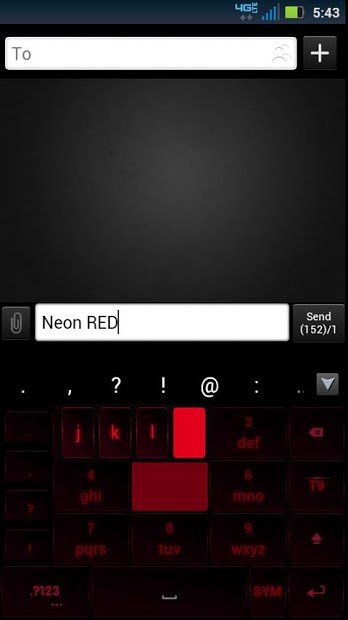 GO Keyboard Neon Red Theme