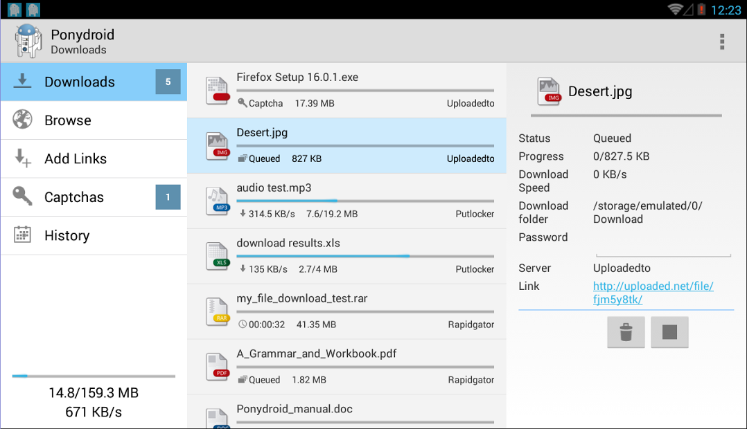 Ponydroid Download Manager