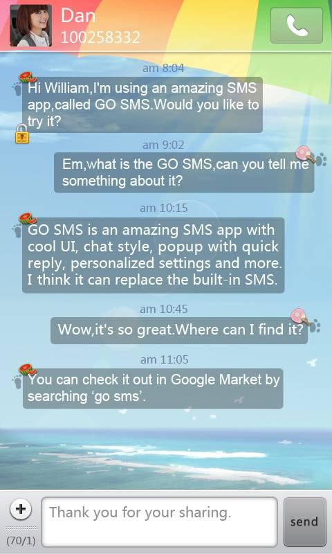 GO SMS Summer theme