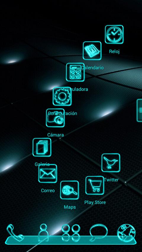 Next Launcher Theme Glow Cyan