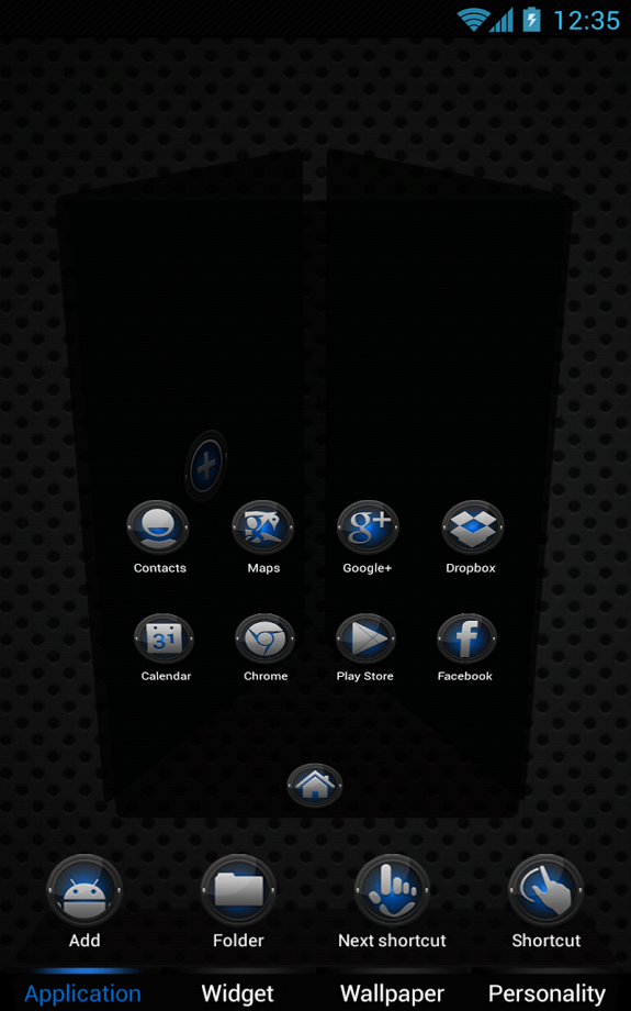 Next Launcher Black Blue Theme