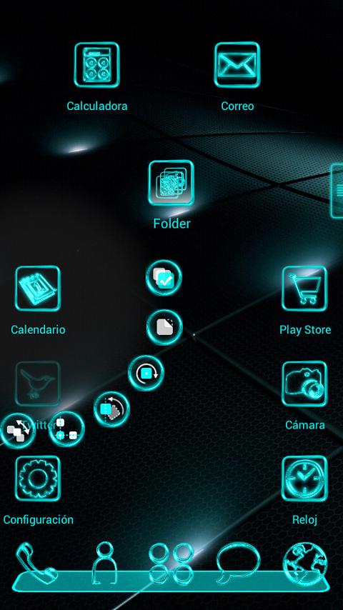 Next Launcher Theme Glow Cyan