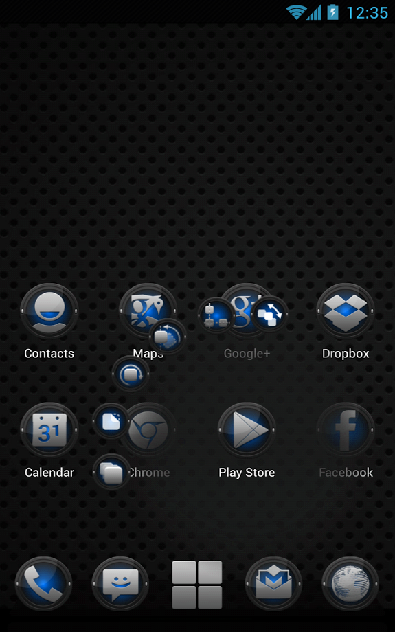 Next Launcher Black Blue Theme