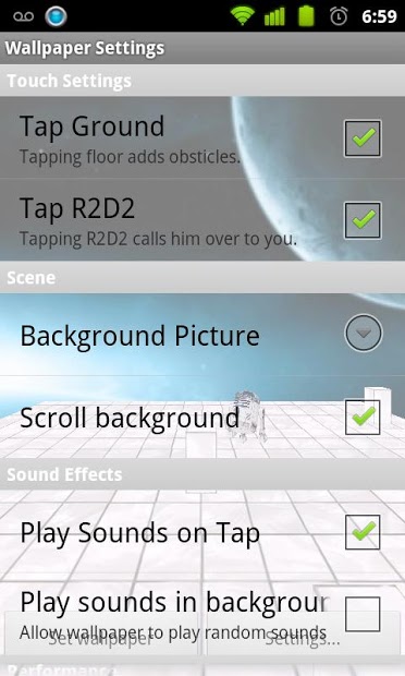 3D Starwars R2D2 LiveWallpaper