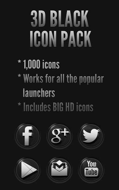 Icon Pack - 3D Black