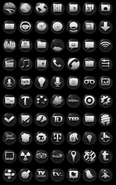 black app icons pack