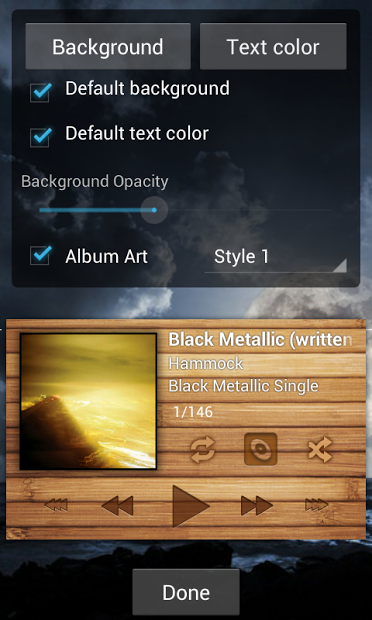 PowerAmp Wood Widget