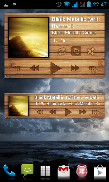 PowerAmp Wood Widget