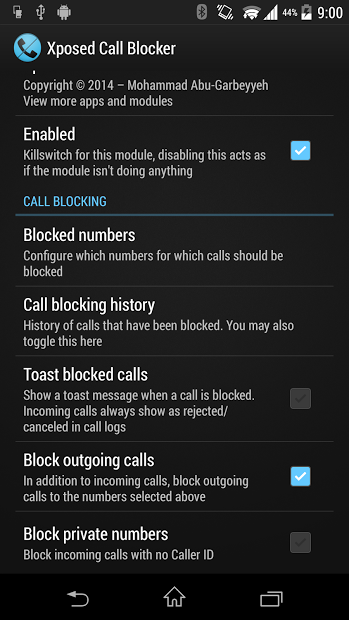 Xposed Call Blocker Unlock Key