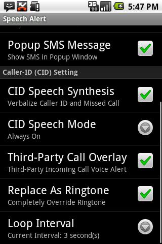 SMS / CallerID Speech Alert