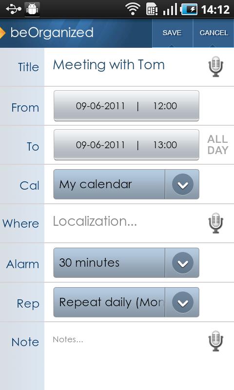 beOrganized Calendar and Tasks