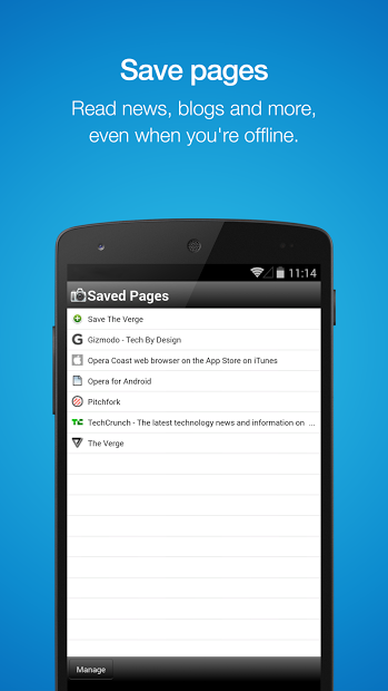 Opera Mini browser for Android