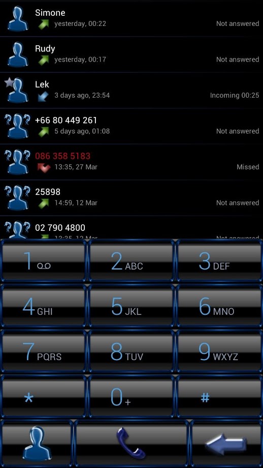 exDialer GlassMetalFrameBBlue