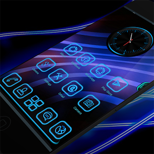 NeonBlue3D Next Launcher Theme 2.2.0