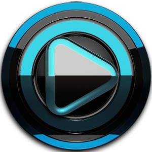 Poweramp skin Black Light blue 1.41