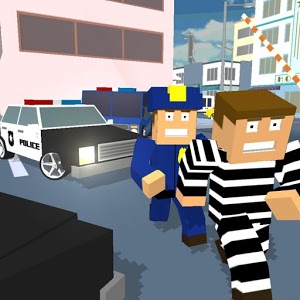 Blocky Cop Craft Running Thief 