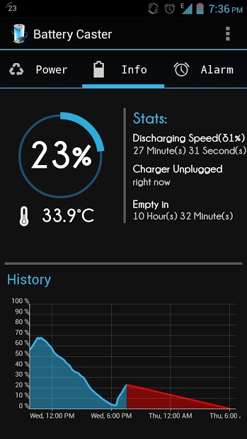 Battery Caster - Save & Alarm