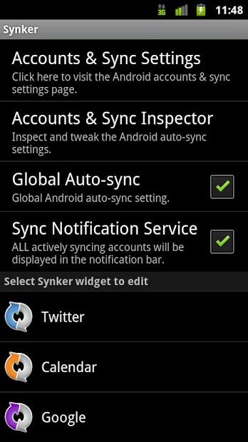 Synker - The Sync Widget