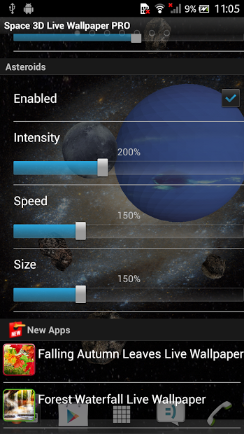 3D Space Live Wallpaper PRO