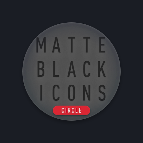 Matte Black CIRCLE Icons 1.3