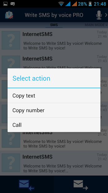 Write SMS by voice PRO