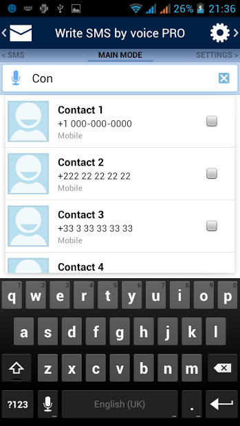 Write SMS by voice PRO