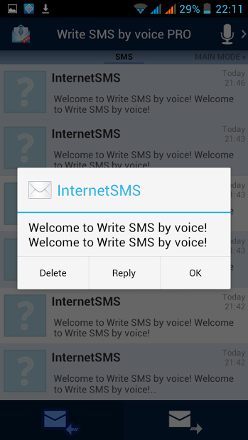 Write SMS by voice PRO