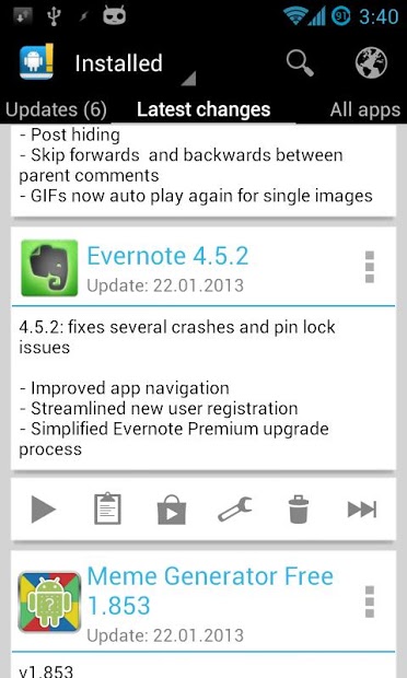 Changelog Droid