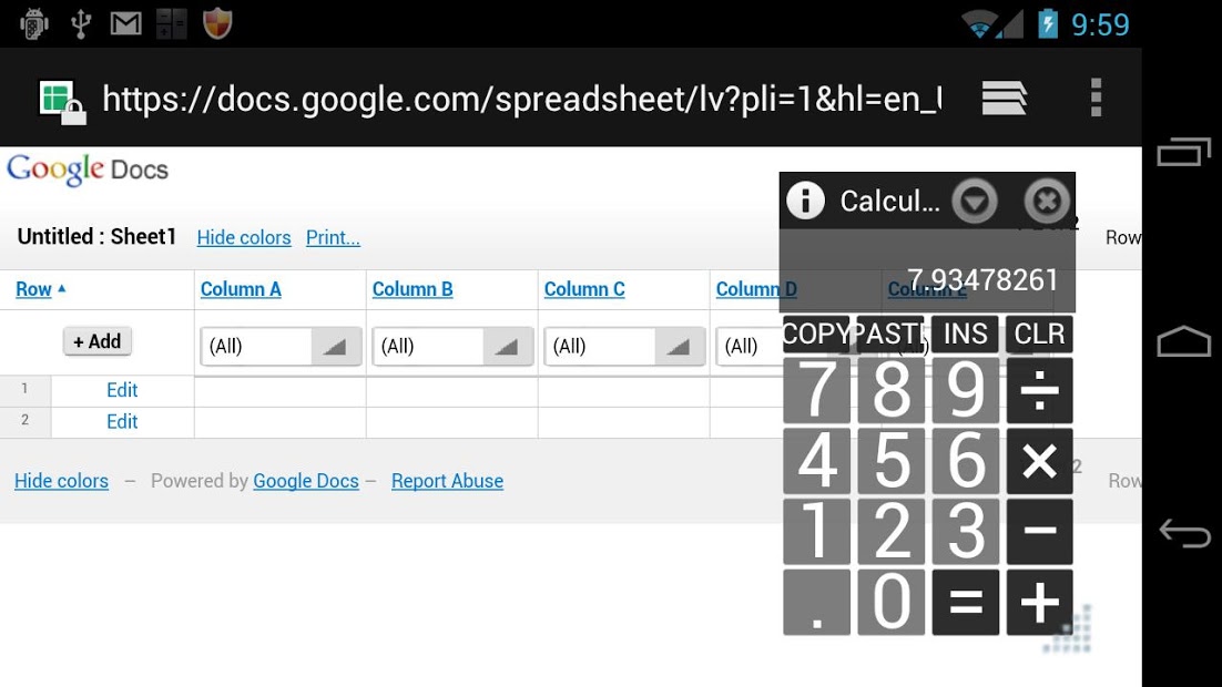 AirCalc On-Screen calculator