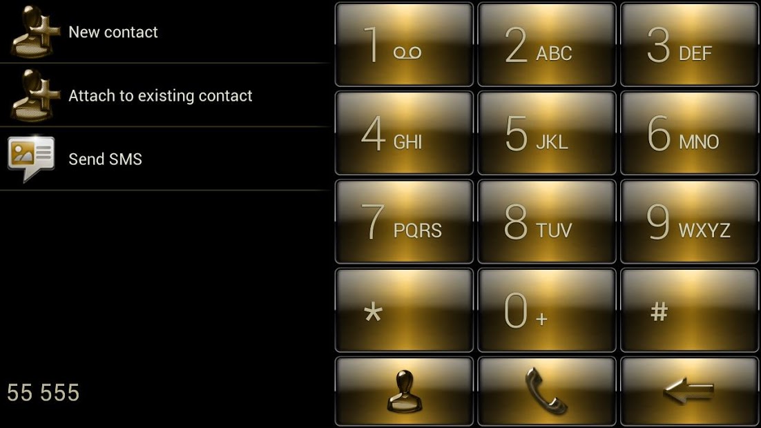 exDialer Gloss Gold Theme Skin