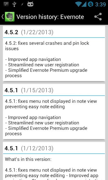 Changelog Droid