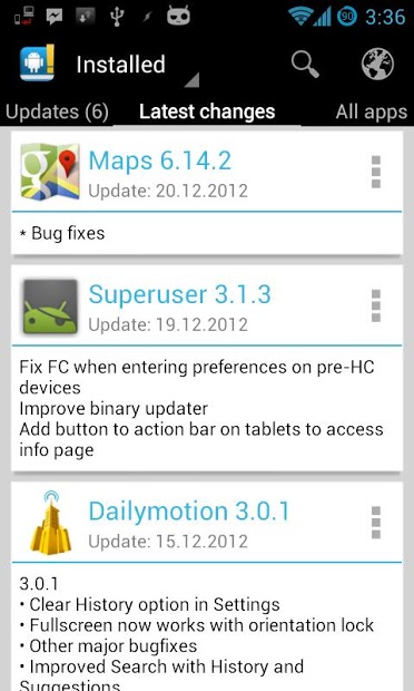 Changelog Droid