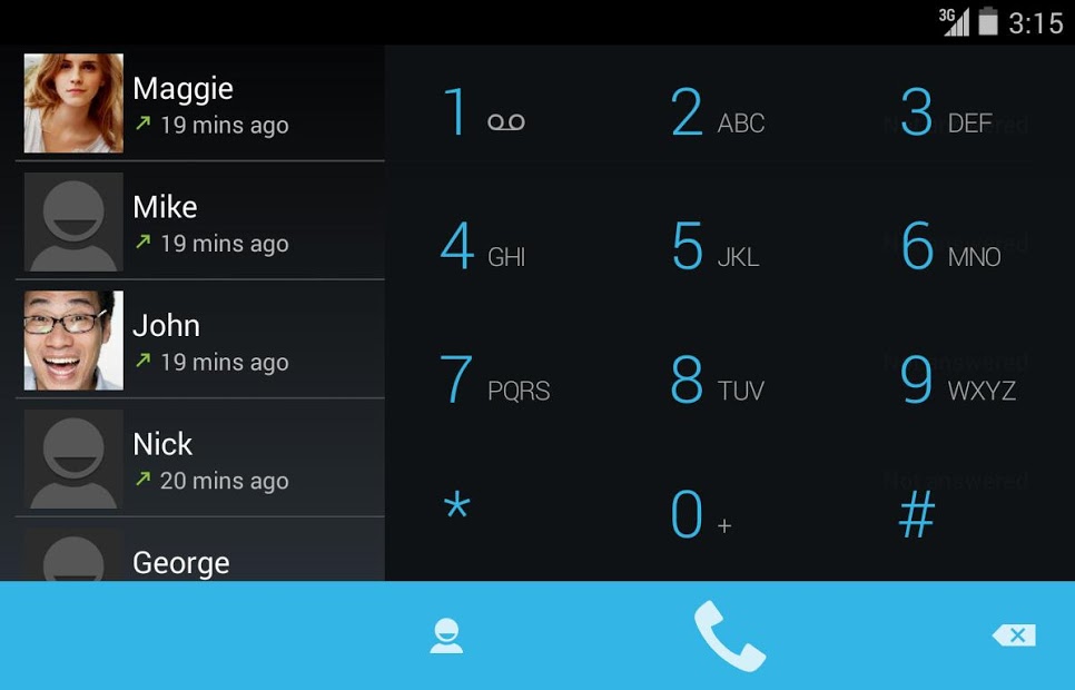 ExDialer Android KitKat Dark