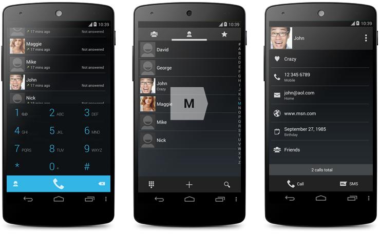 ExDialer Android KitKat Dark