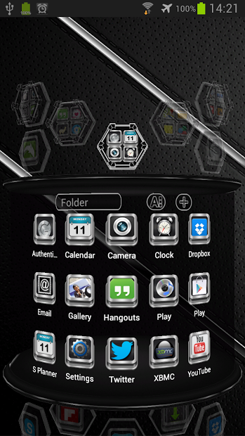 Next Launcher Theme Chrome 3D