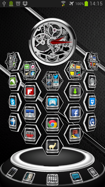 Next Launcher Theme Chrome 3D