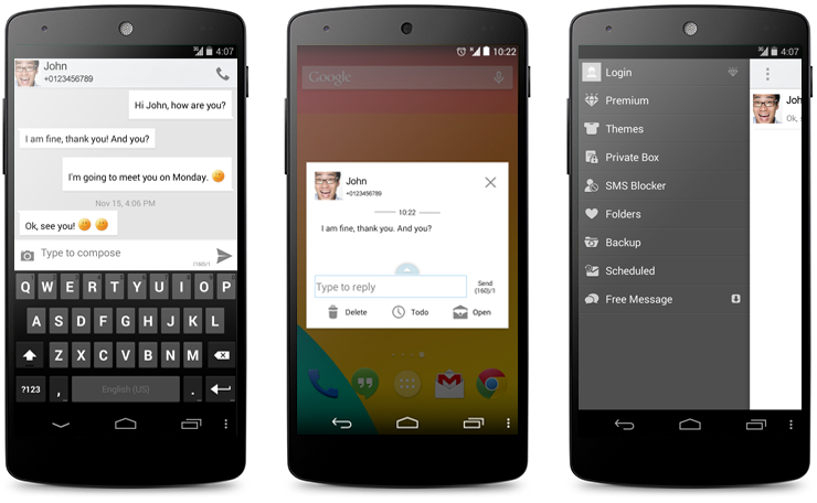 Go SMS KitKat Nexus 5 Theme